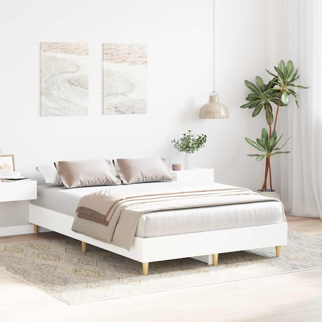 Bed frame without mattress white 120x200 cm wood material