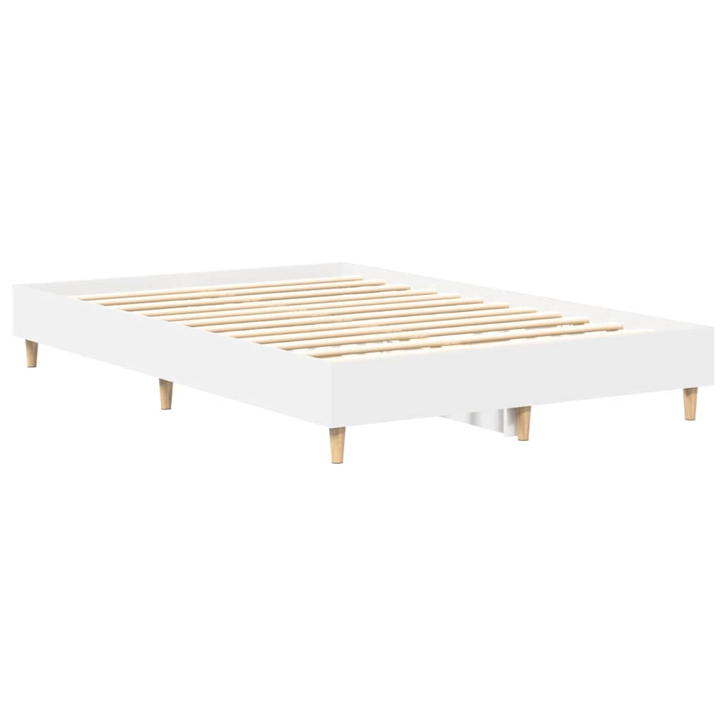 Bed frame without mattress white 120x200 cm wood material