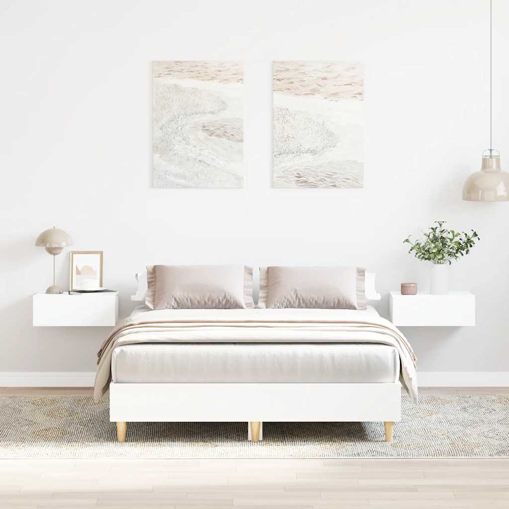 Bed frame without mattress white 120x200 cm wood material