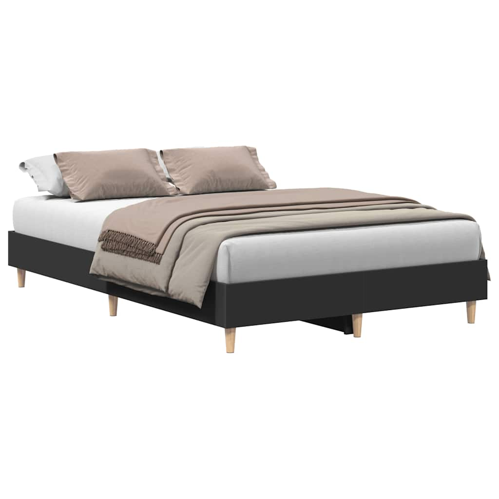 Bed frame without mattress Black 120x200 cm wood material