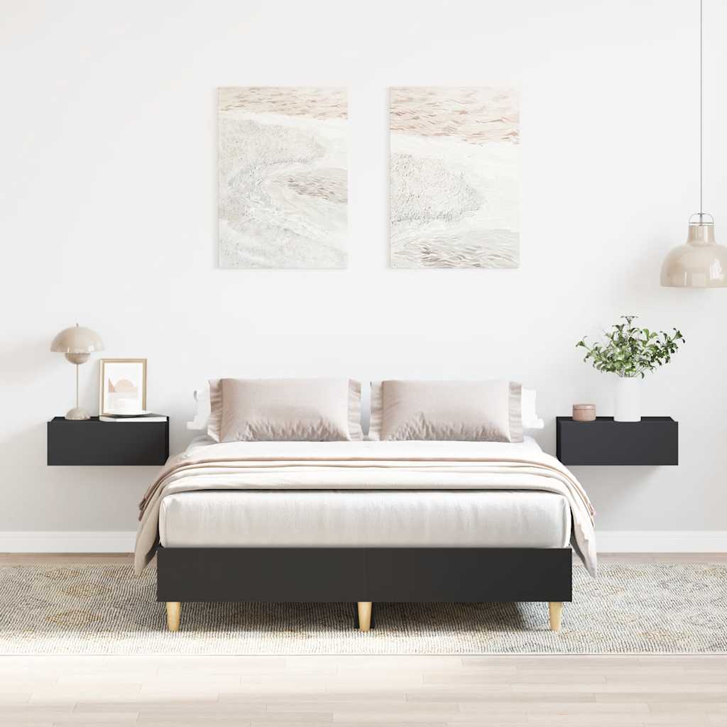 Bed frame without mattress Black 120x200 cm wood material