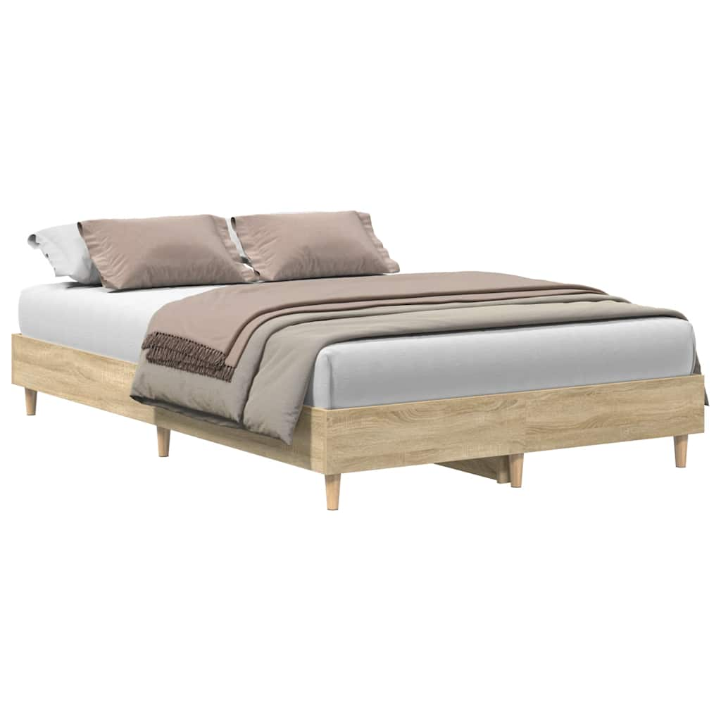 Bed frame without mattress Sonoma oak 120x200 cm wood material