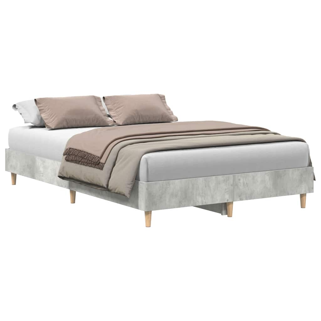 Bed frame without mattress concrete grey 120x200 cm wood material