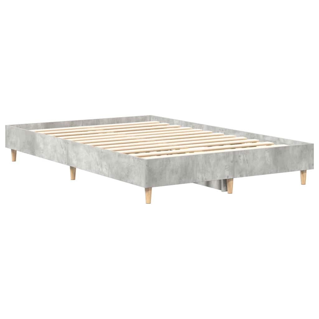 Bed frame without mattress concrete grey 120x200 cm wood material