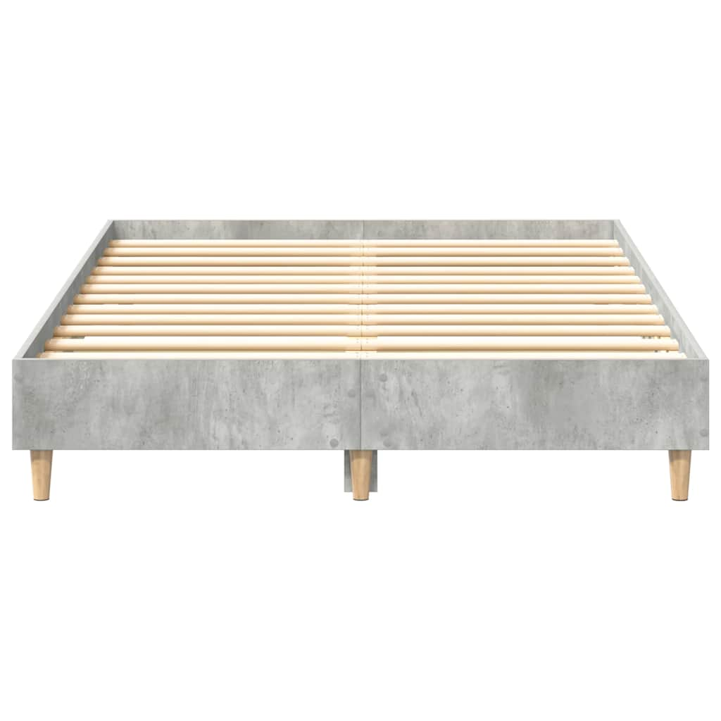 Bed frame without mattress concrete grey 120x200 cm wood material