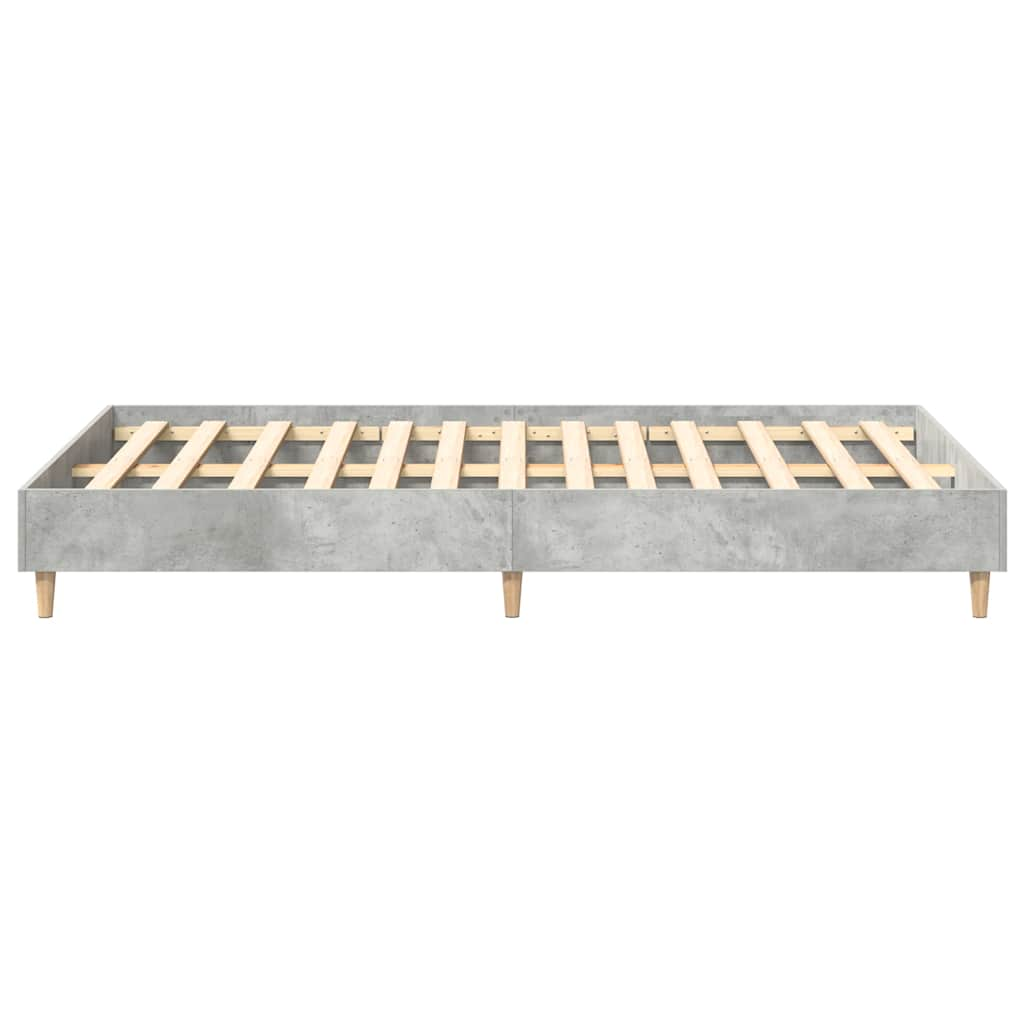 Bed frame without mattress concrete grey 120x200 cm wood material