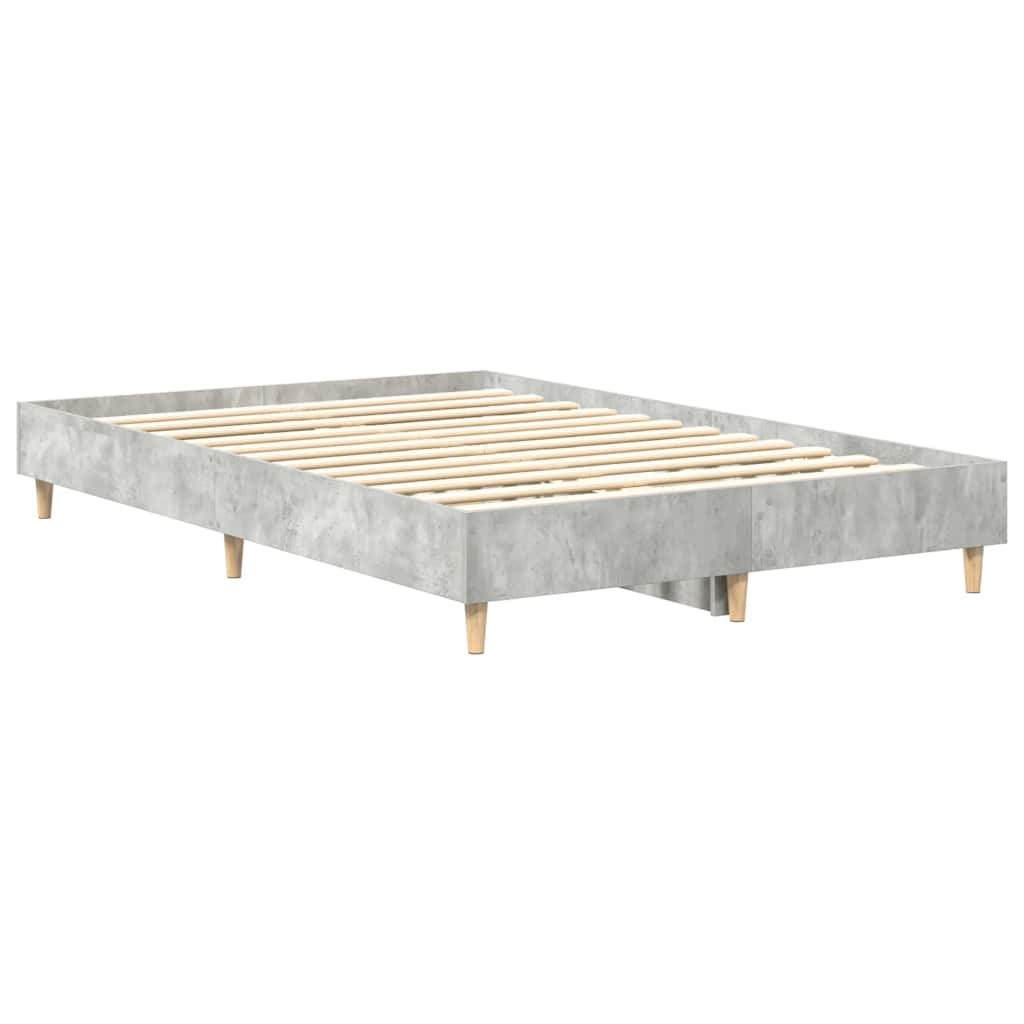 Bed frame without mattress concrete grey 120x200 cm wood material