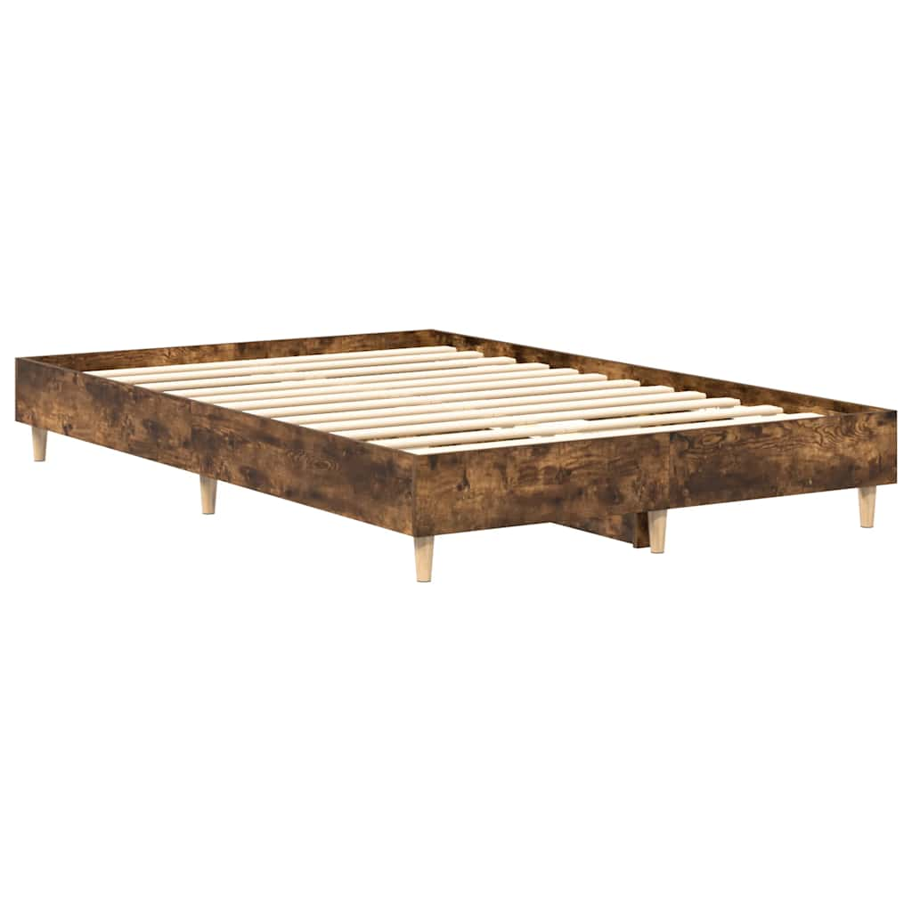 Bed frame without mattress smoked oak 120x200 cm wood material