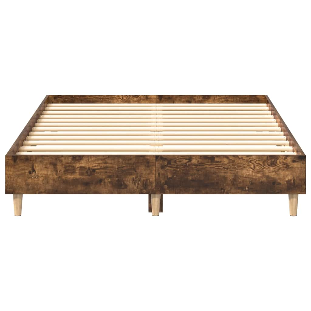 Bed frame without mattress smoked oak 120x200 cm wood material