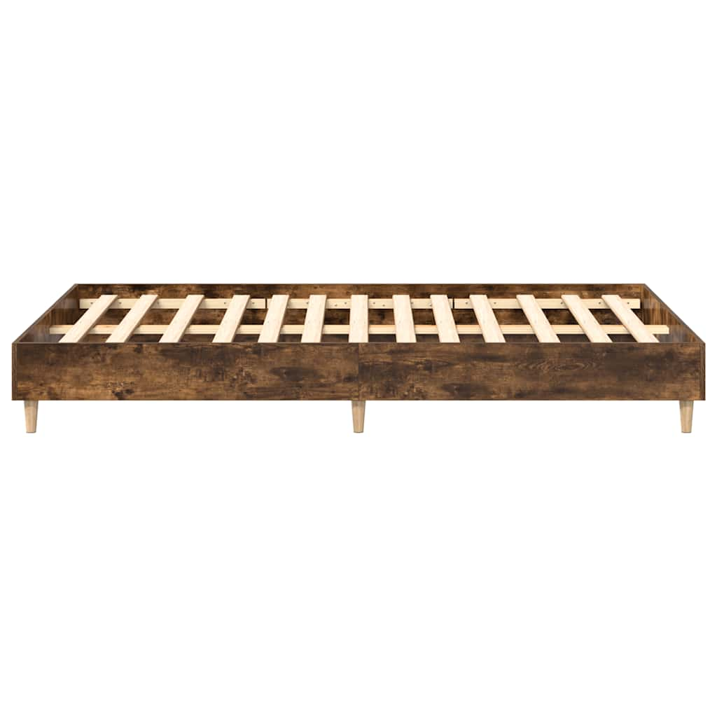 Bed frame without mattress smoked oak 120x200 cm wood material