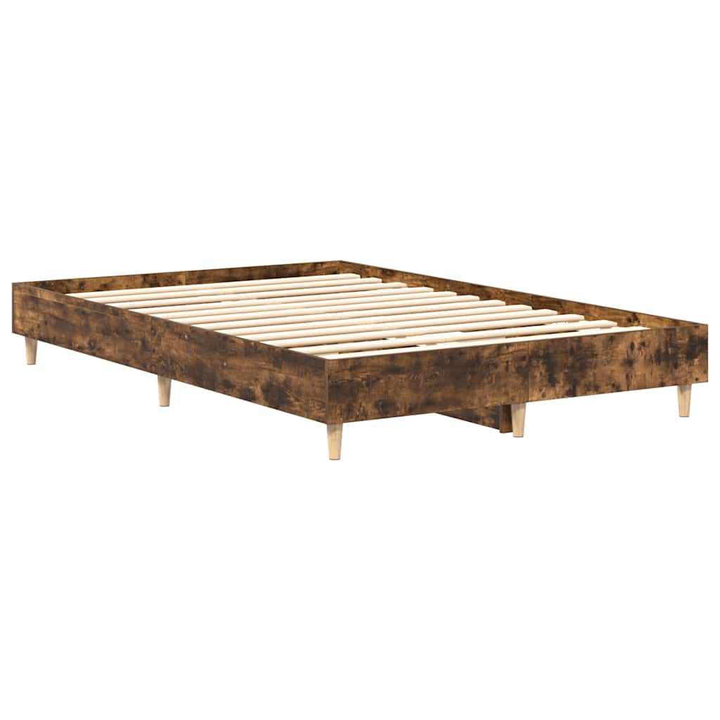 Bed frame without mattress smoked oak 120x200 cm wood material