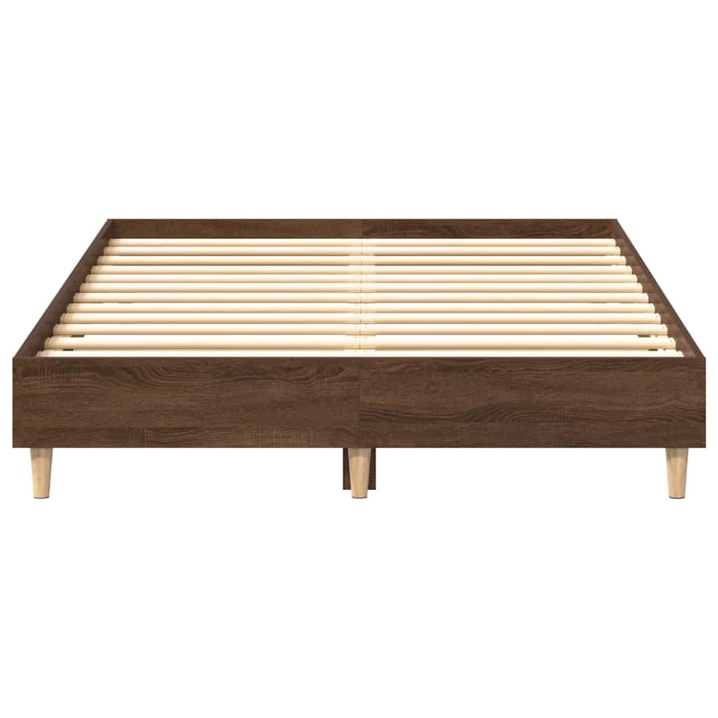 Bed frame without mattress brown oak look 120x200 cm