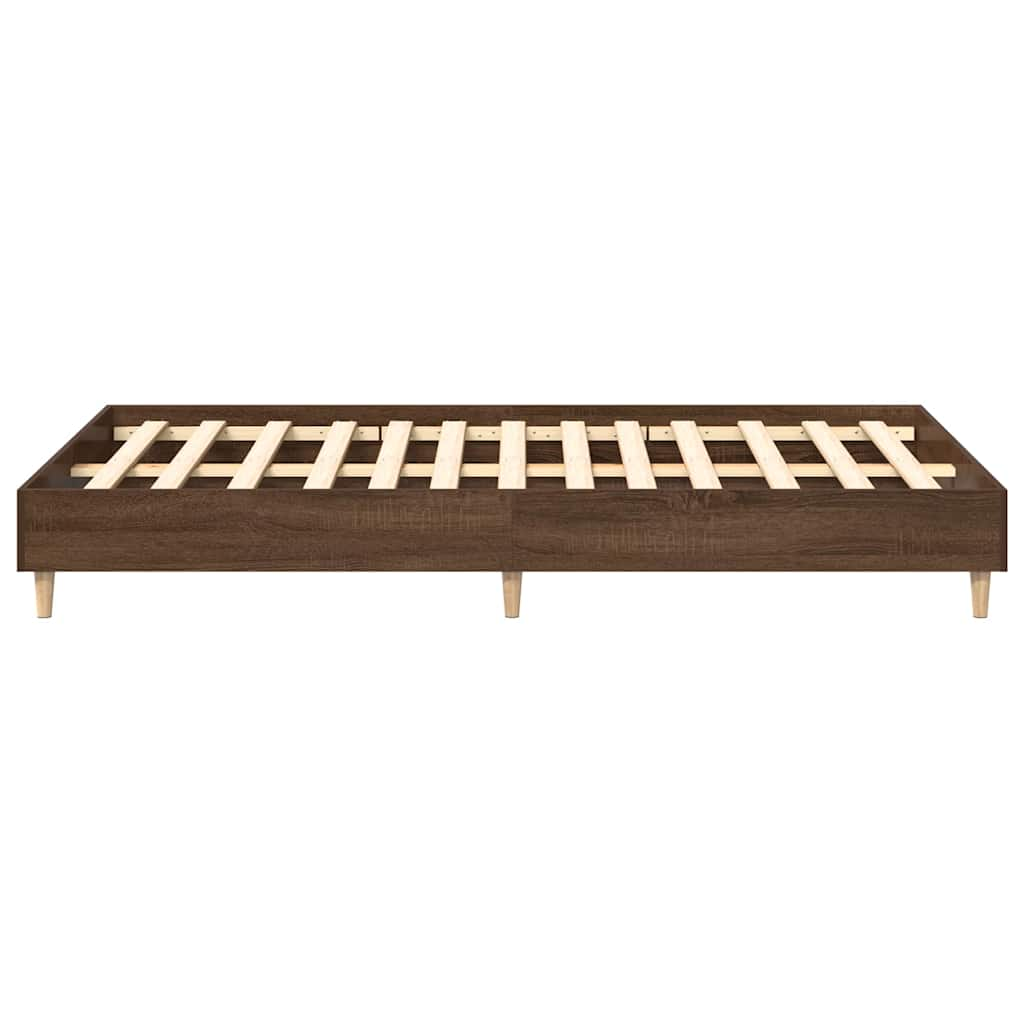 Bed frame without mattress brown oak look 120x200 cm