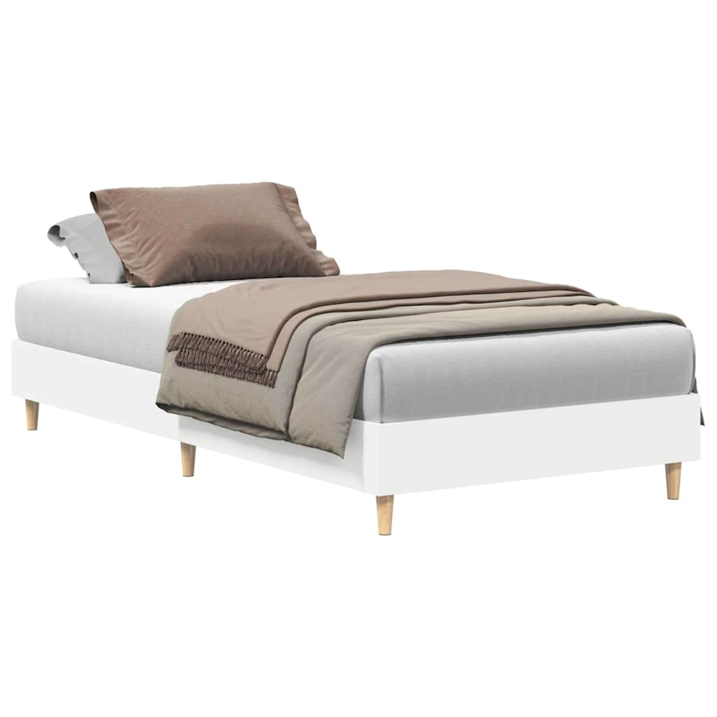 Bed frame without mattress white 100x200 cm wood material