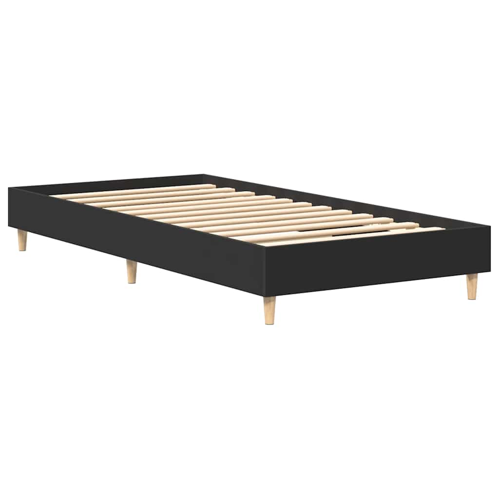 Bed frame without mattress Black 100x200 cm wood material