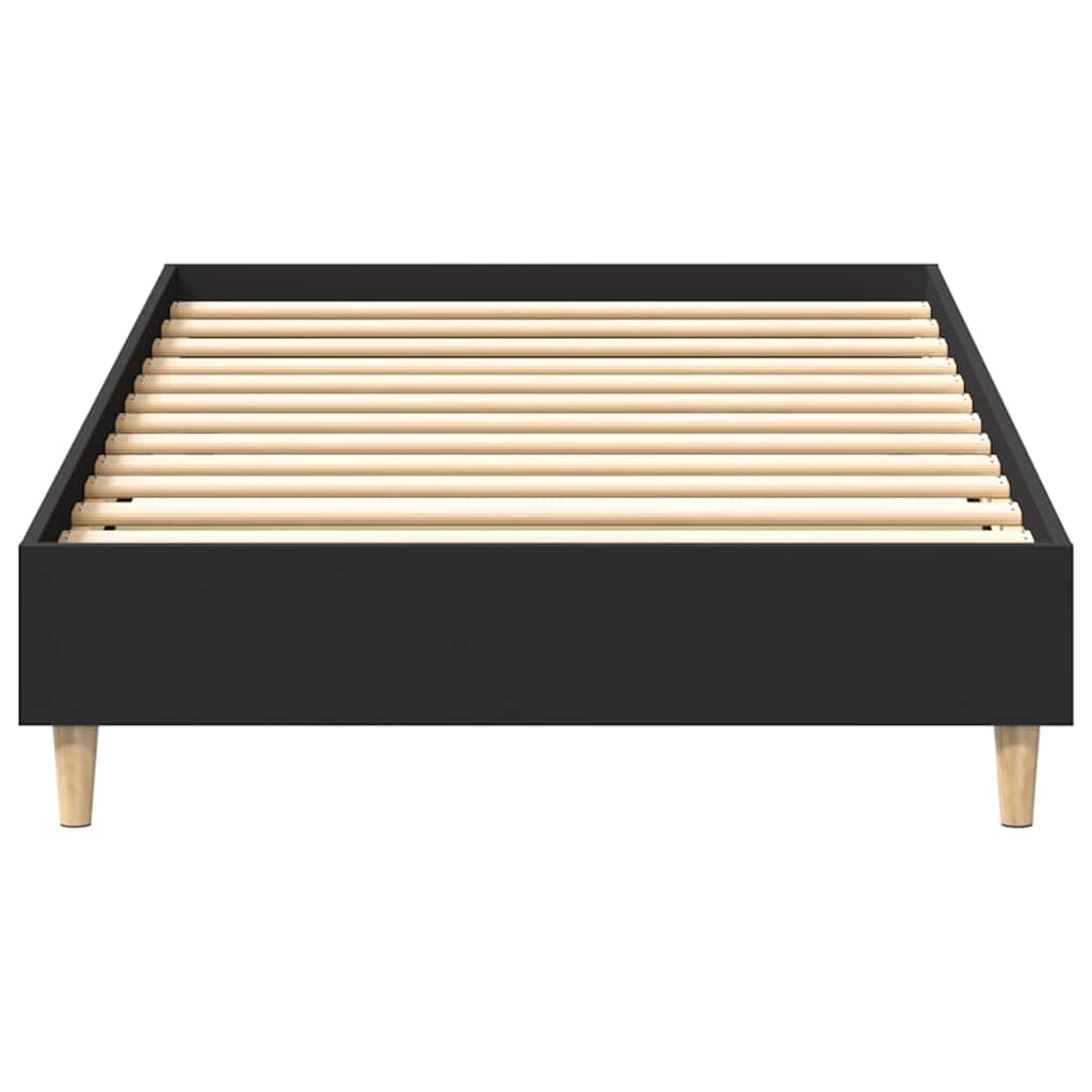 Bed frame without mattress Black 100x200 cm wood material