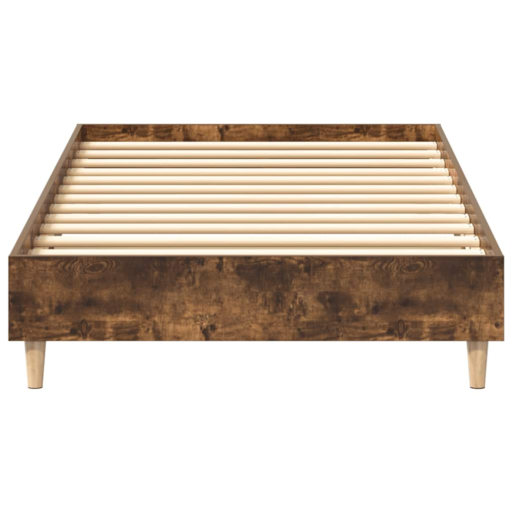 Bed frame without mattress smoked oak 100x200 cm wood material