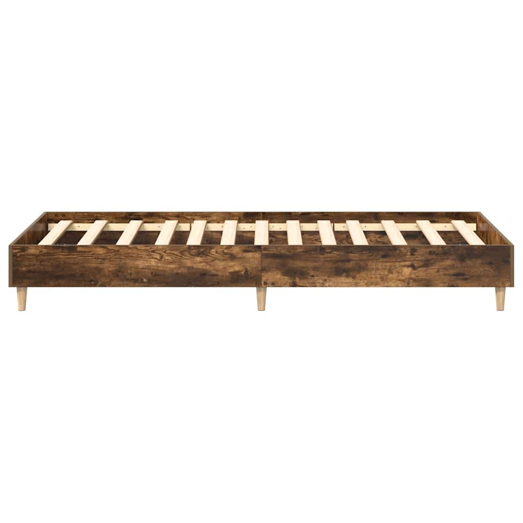 Bed frame without mattress smoked oak 100x200 cm wood material