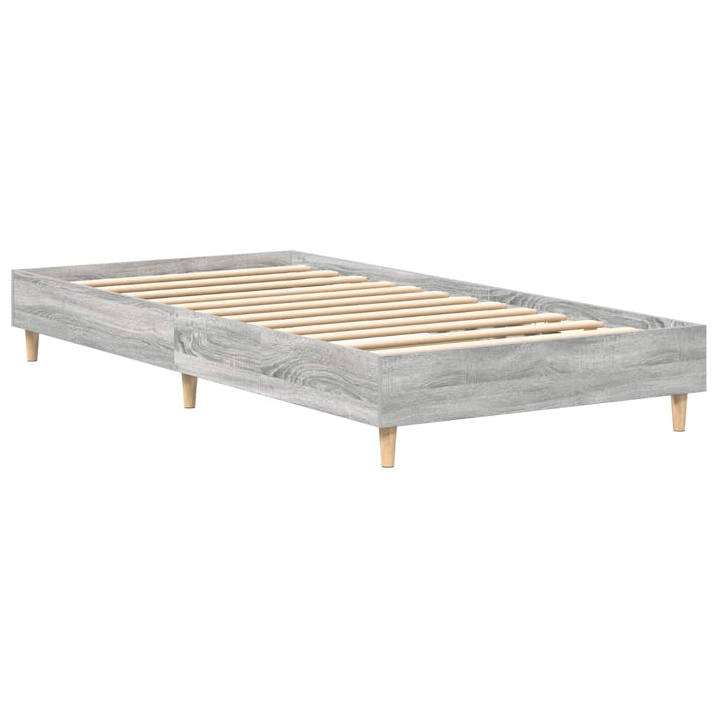 Bed frame without mattress Grey Sonoma 100x200 cm wood material