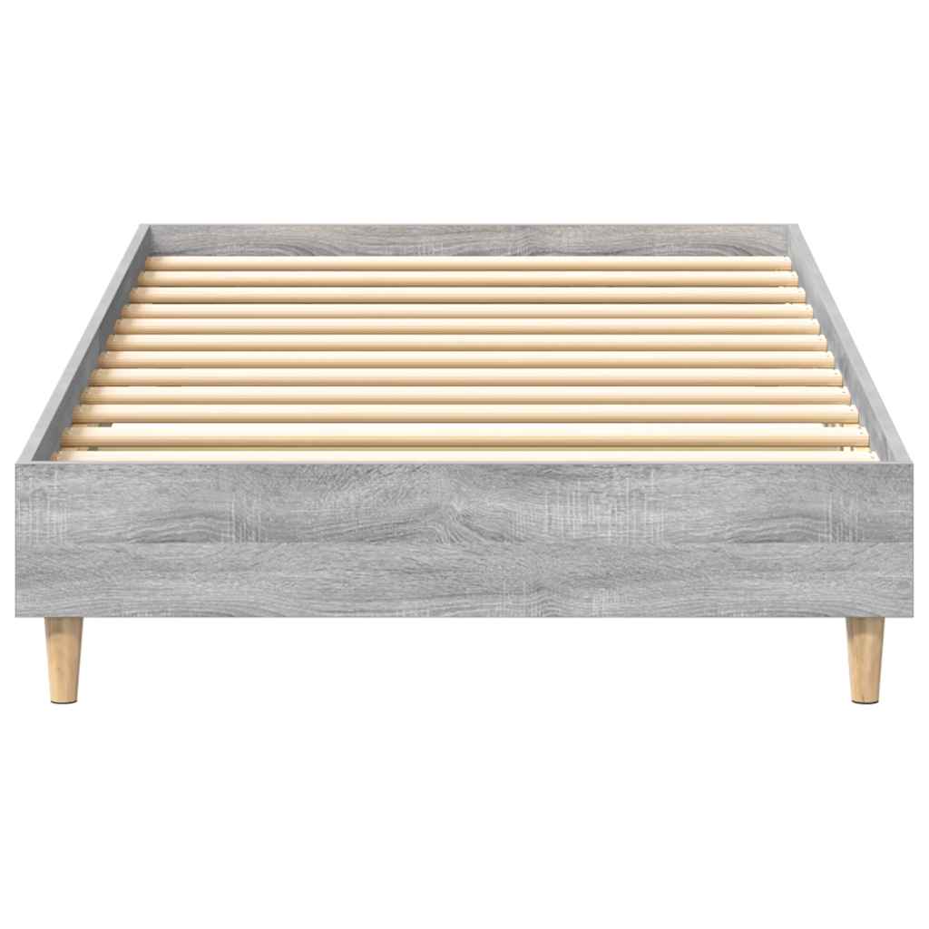 Bed frame without mattress Grey Sonoma 100x200 cm wood material