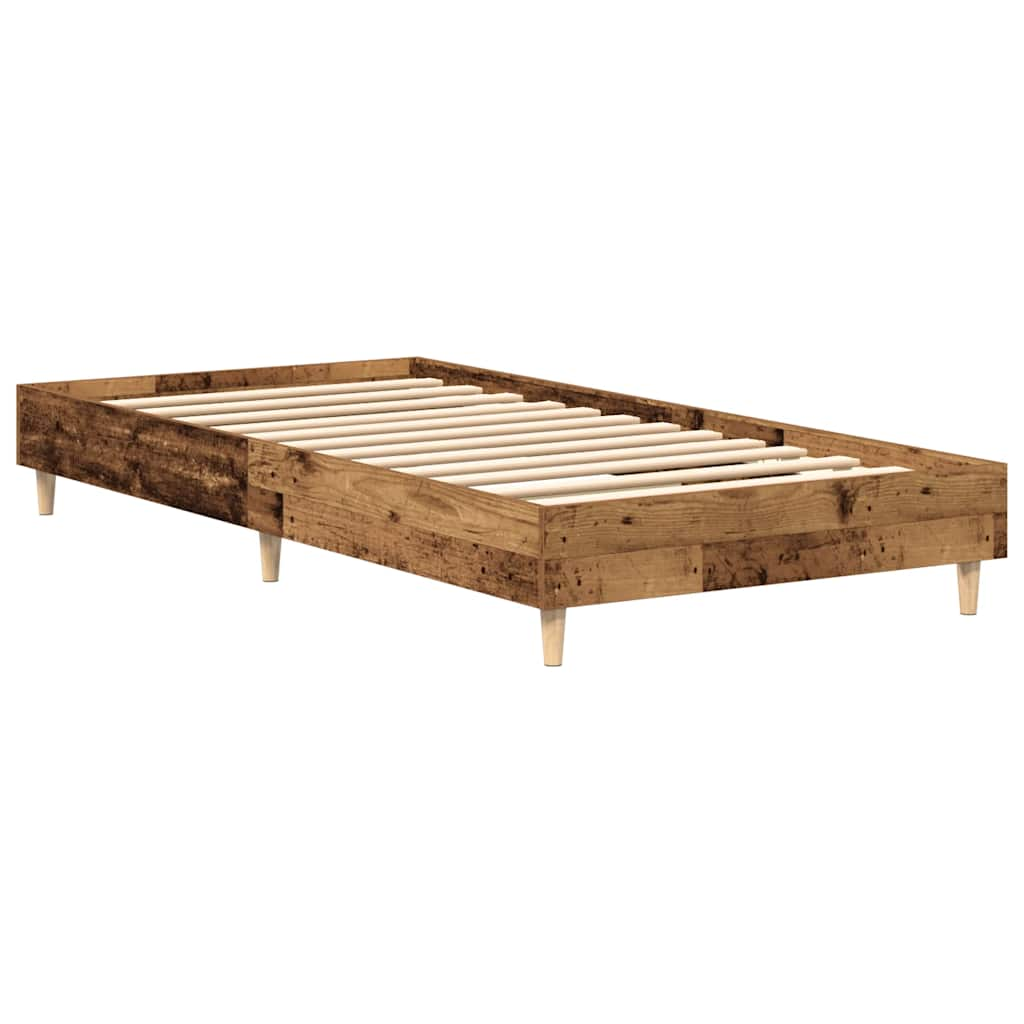 Bed frame without mattress old wood look 100x200cm wood material