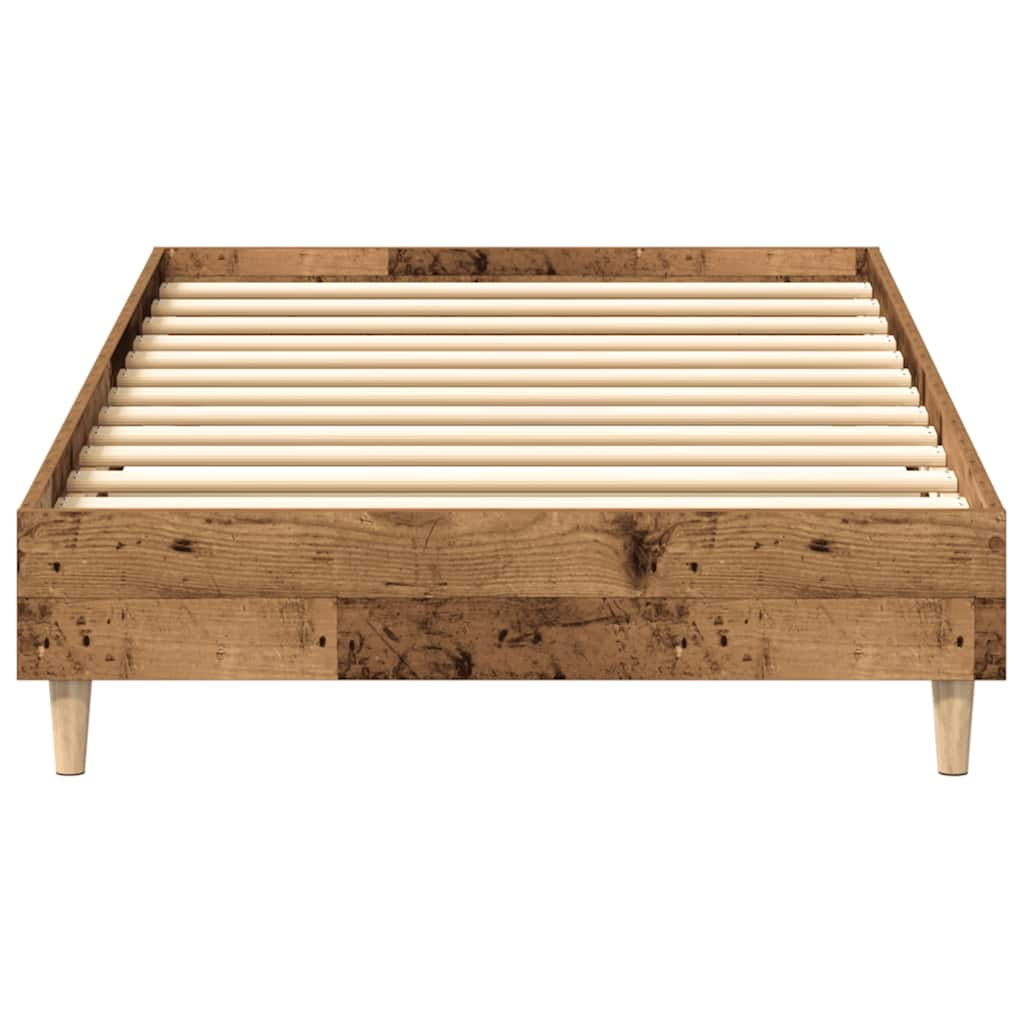 Bed frame without mattress old wood look 100x200cm wood material