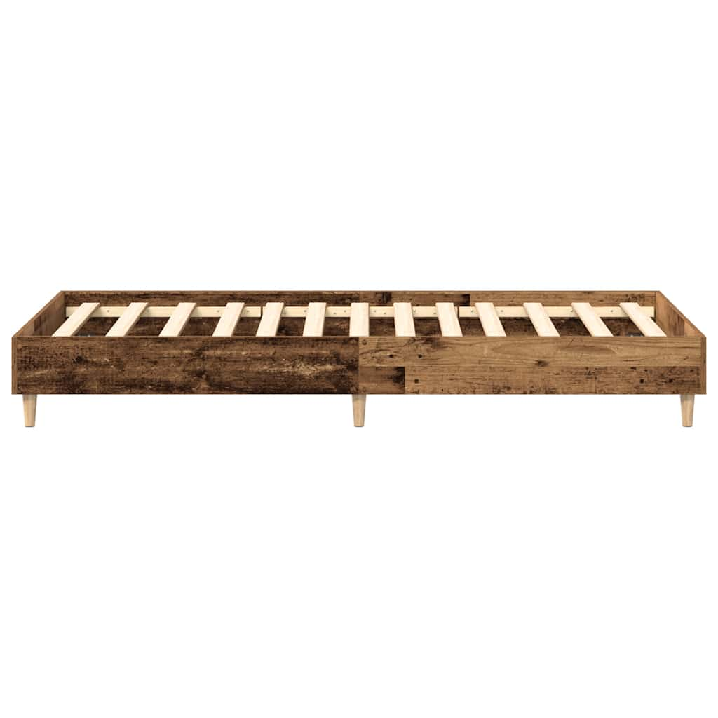 Bed frame without mattress old wood look 100x200cm wood material