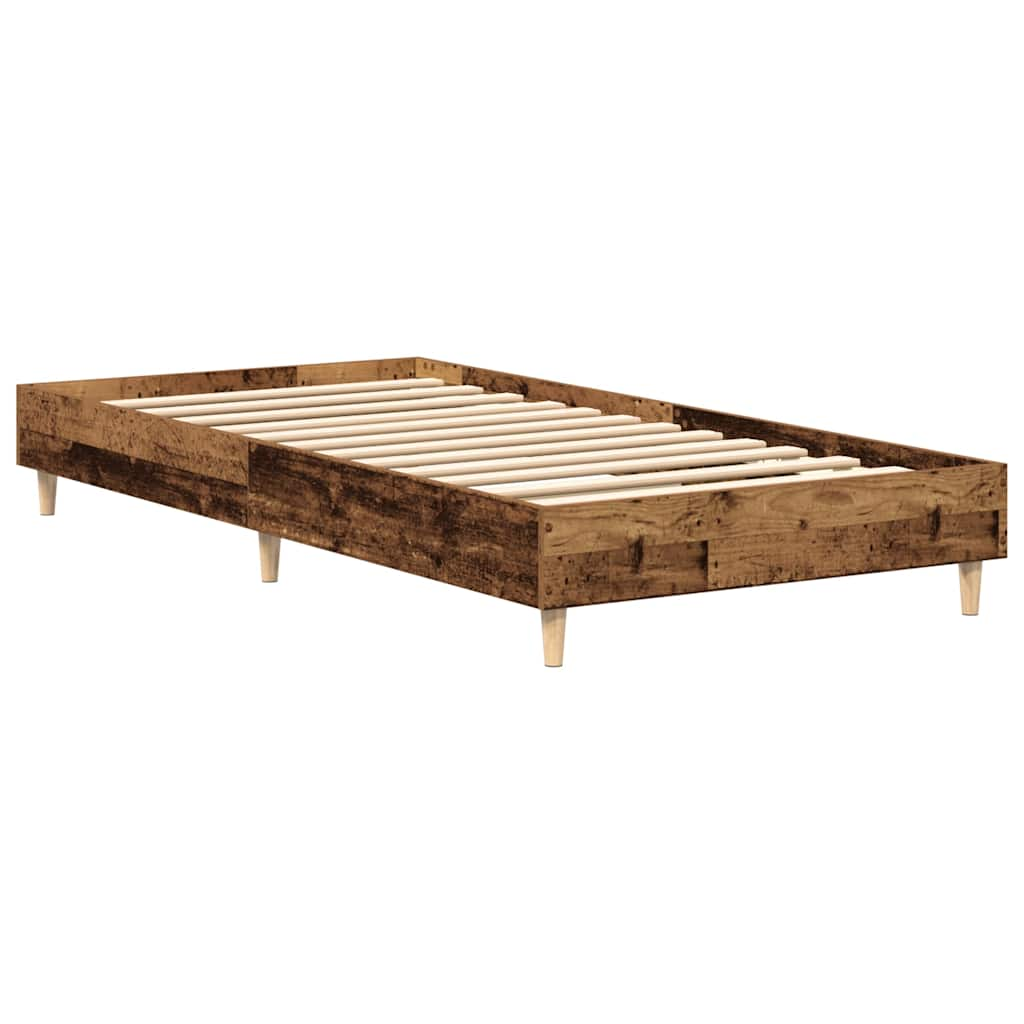 Bed frame without mattress old wood look 100x200cm wood material