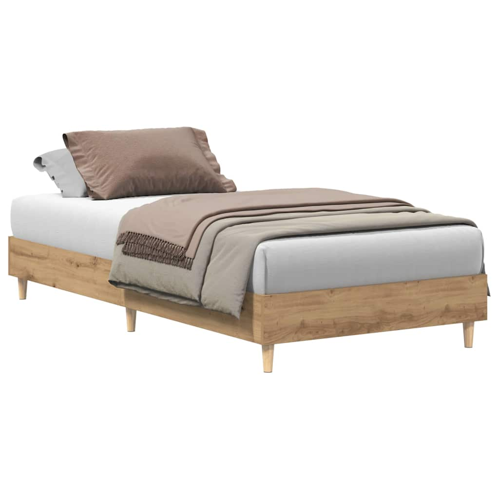 Bed frame without mattress Artisan oak 100x200cm wood material