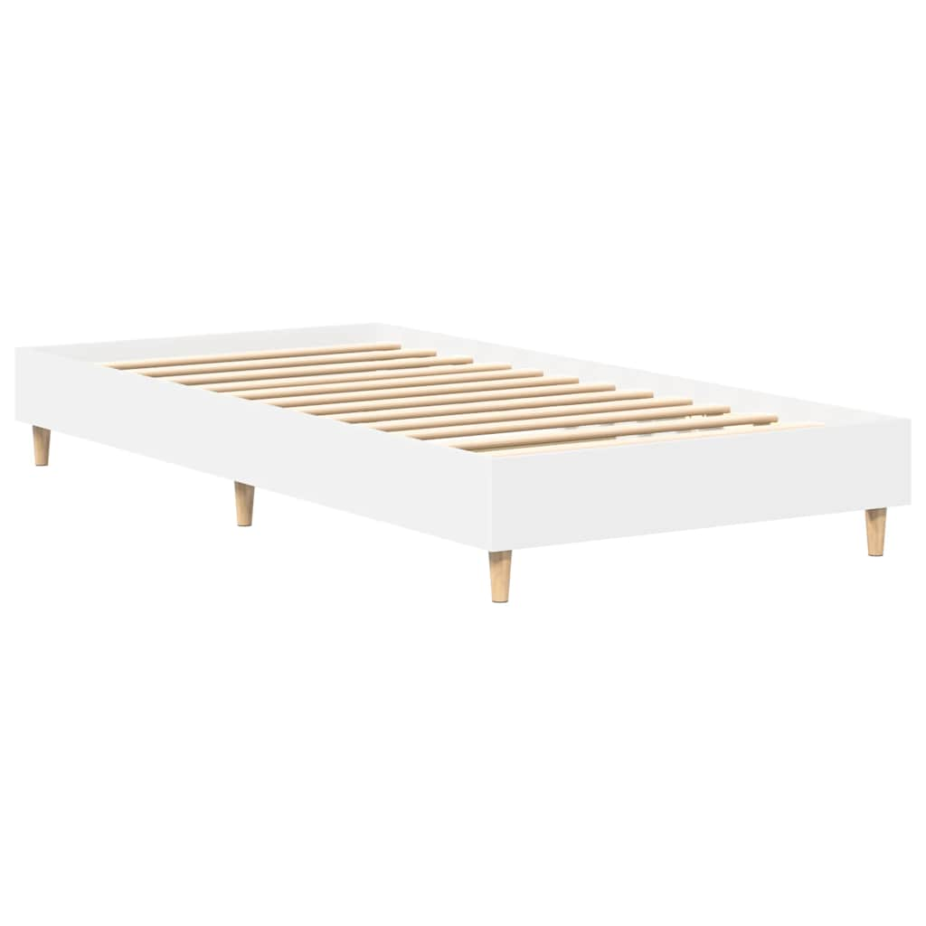 Bed frame without mattress white 90x200 cm wood material