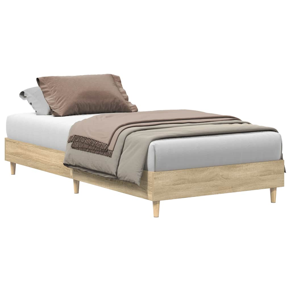 Bed frame without mattress Sonoma oak 90x200 cm wood material