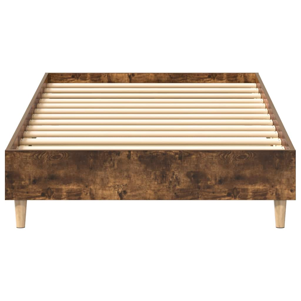 Bed frame without mattress smoked oak 90x200 cm wood material