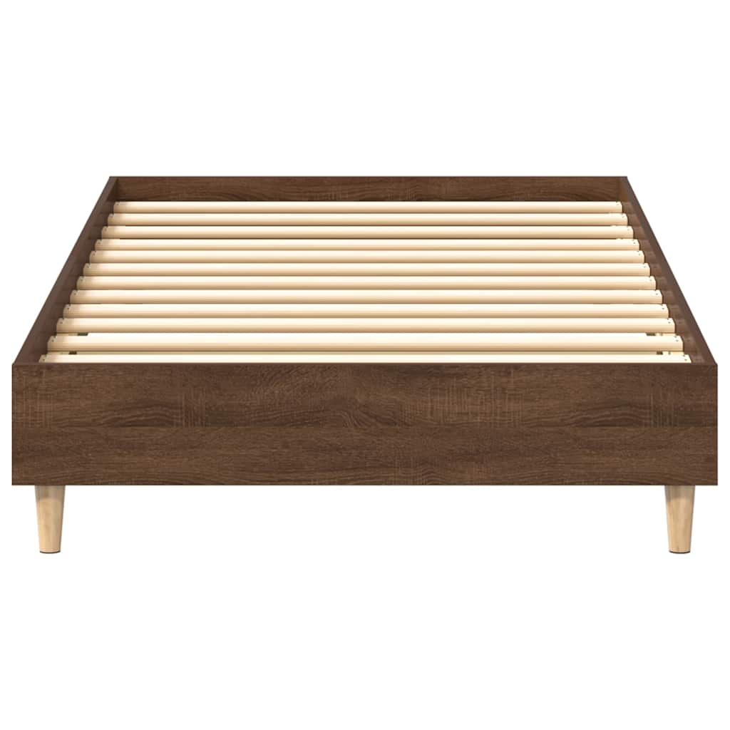 Bed frame without mattress brown oak look 90x200 cm