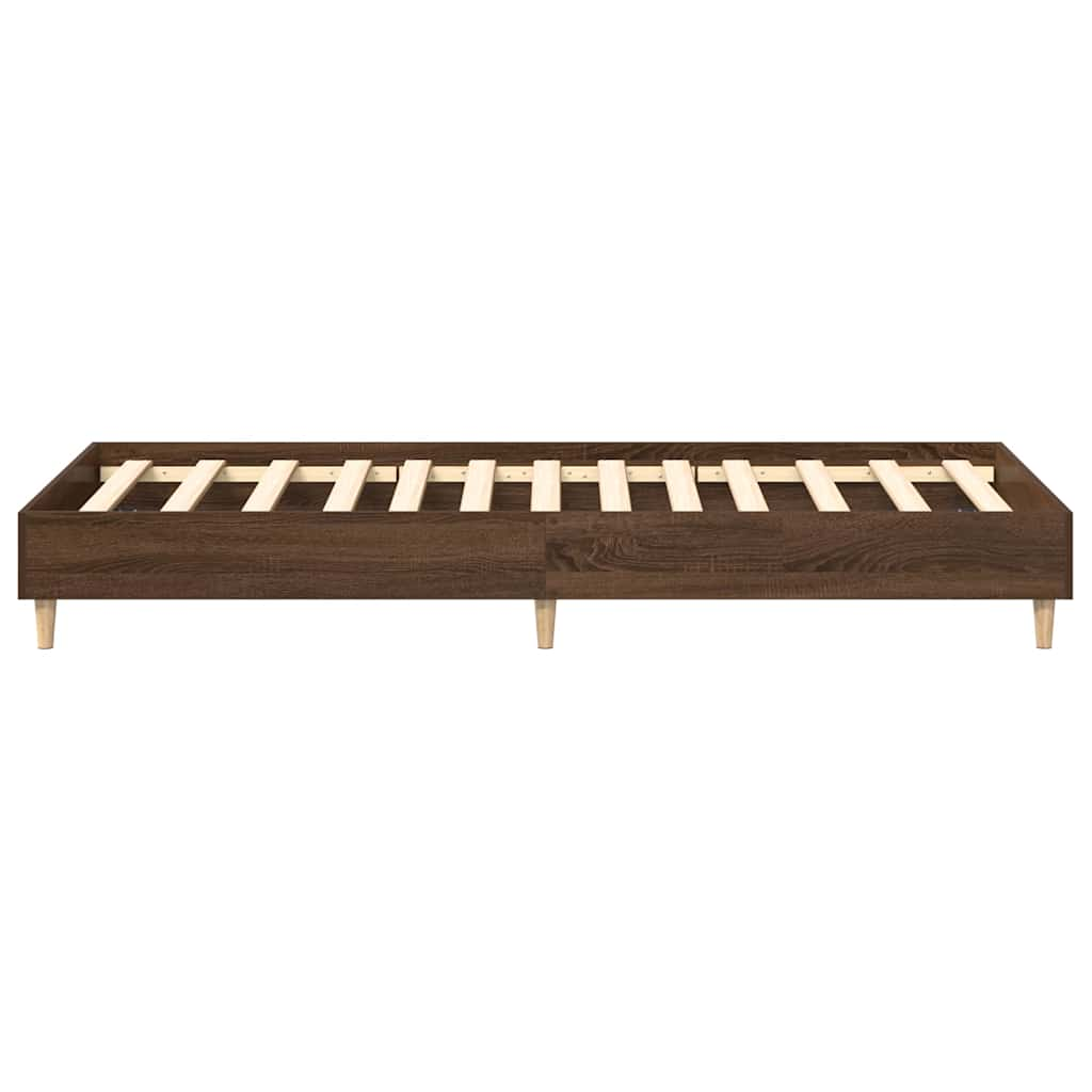 Bed frame without mattress brown oak look 90x200 cm