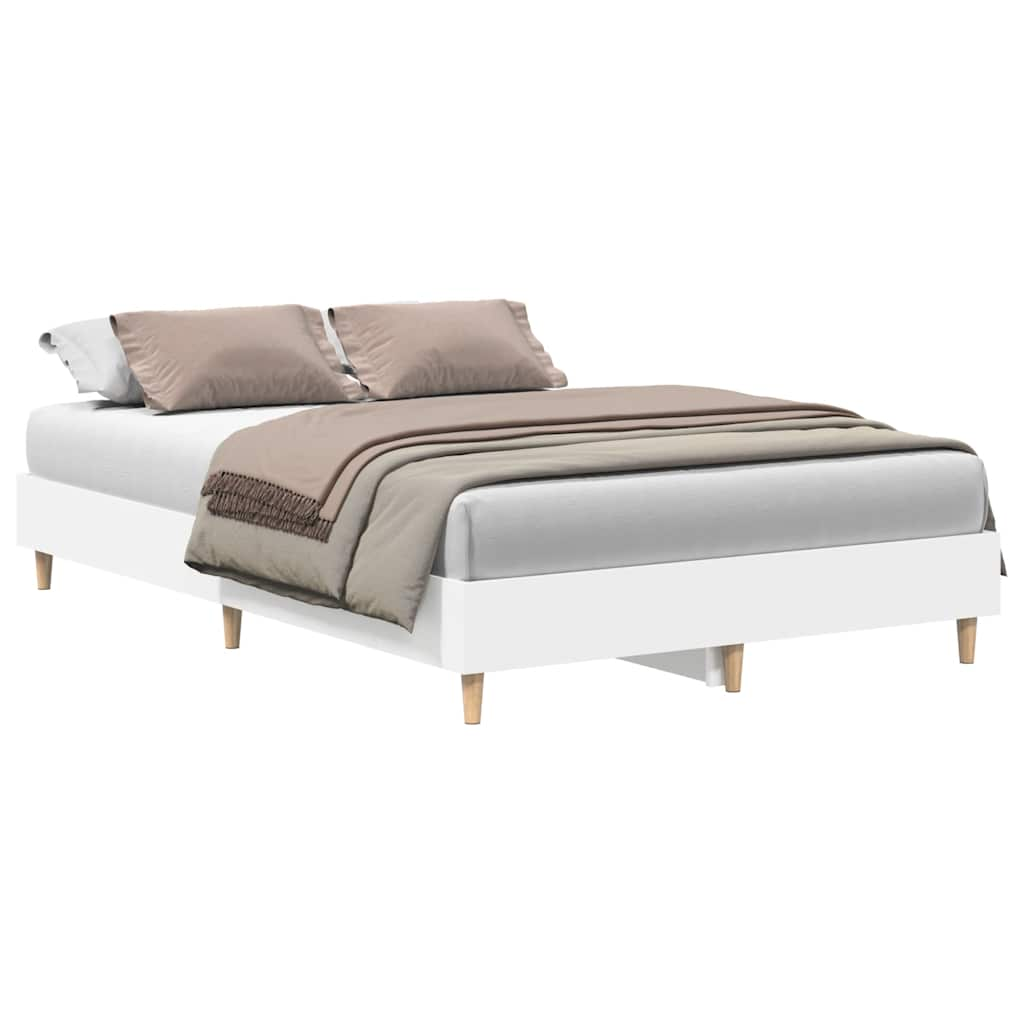 Bed frame without mattress white 140x190 cm wood material