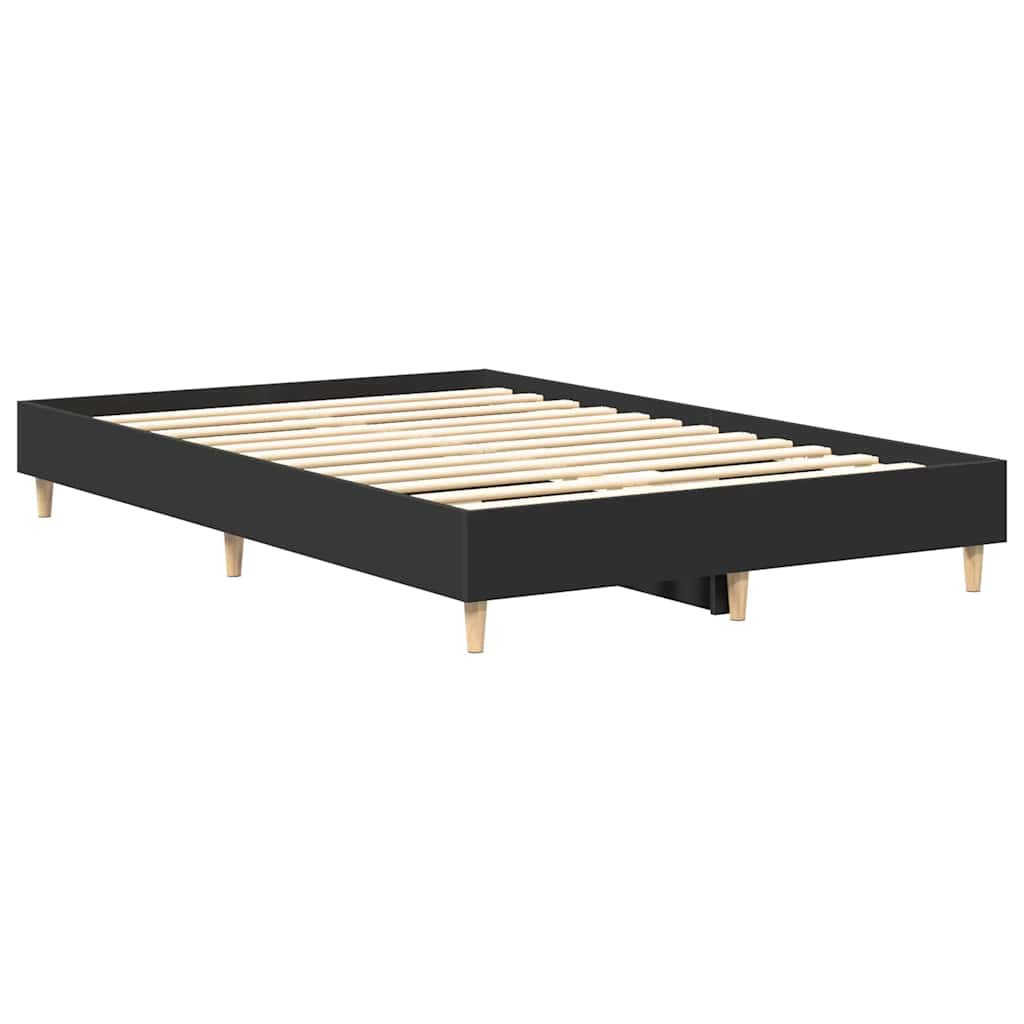 Bed frame without mattress Black 140x190 cm wood material