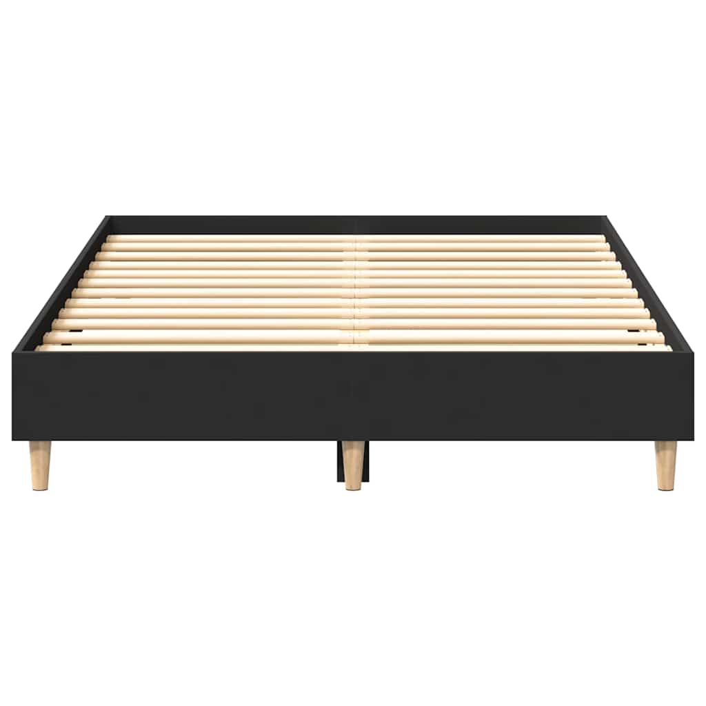 Bed frame without mattress Black 140x190 cm wood material