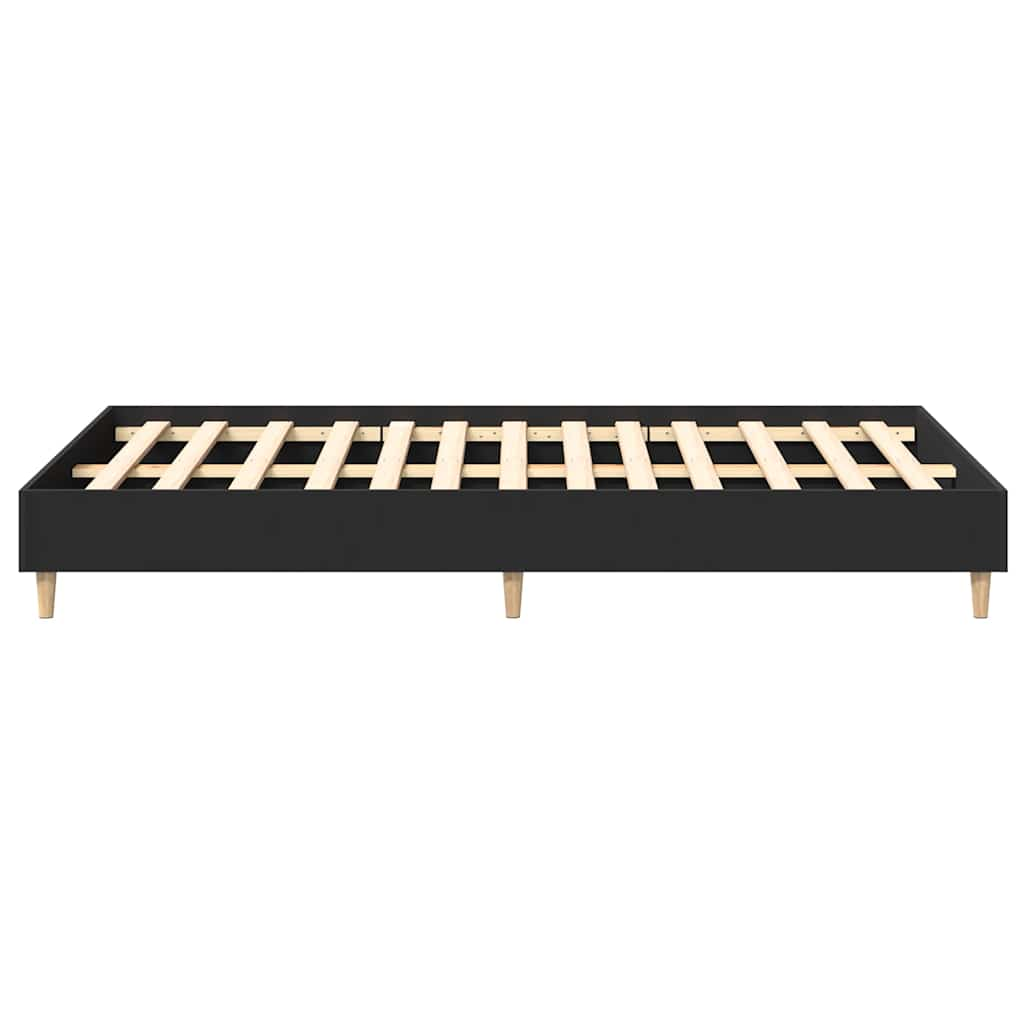 Bed frame without mattress Black 140x190 cm wood material