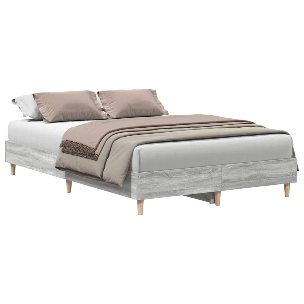 Bed frame without mattress Grey Sonoma 140x190 cm wood material