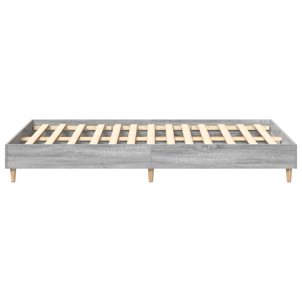 Bettgestell ohne Matratze Grau Sonoma 140x190 cm Holzwerkstoff