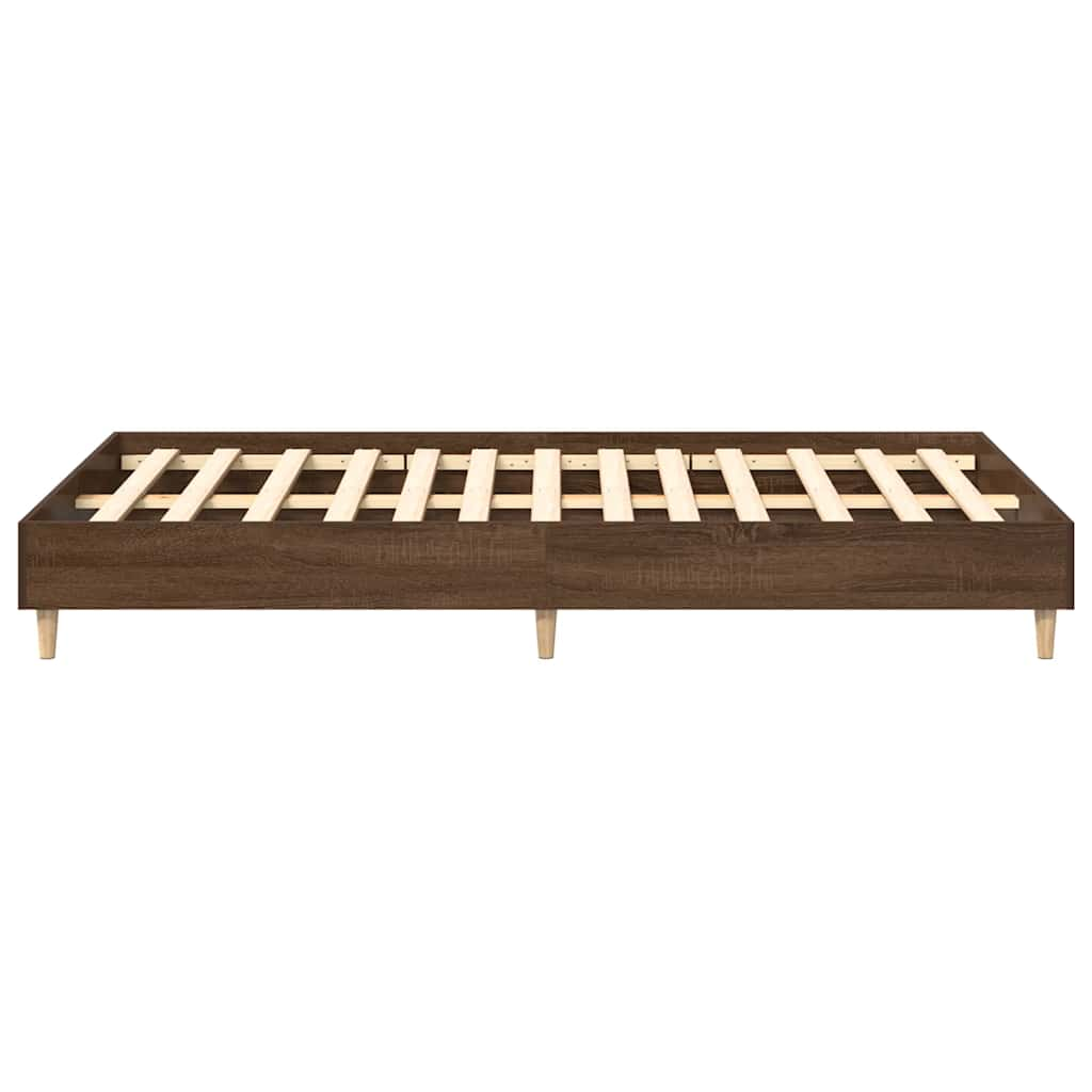 Bed frame without mattress brown oak look 140x190 cm