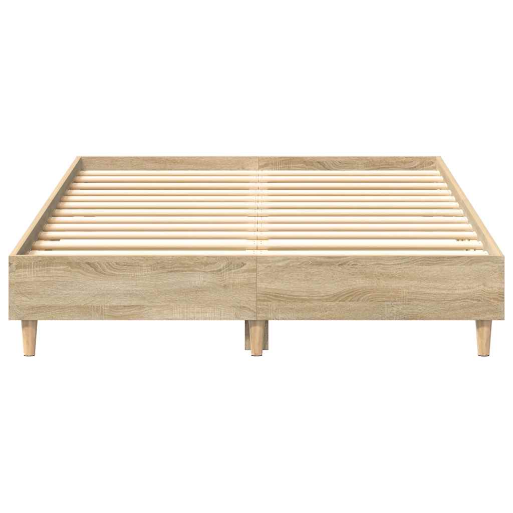 Bettgestell ohne Matratze Sonoma-Eiche 135x190 cm Holzwerkstoff