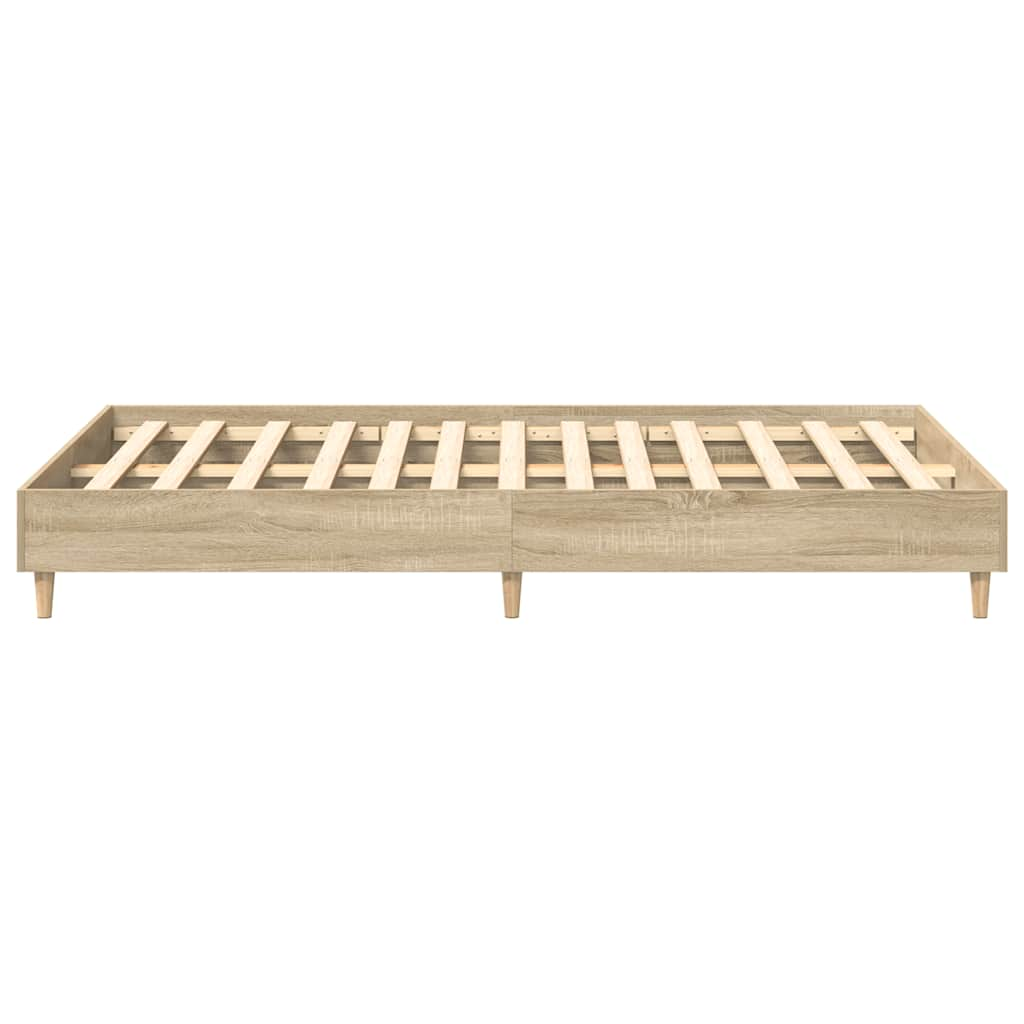 Bed frame without mattress Sonoma oak 135x190 cm wood material