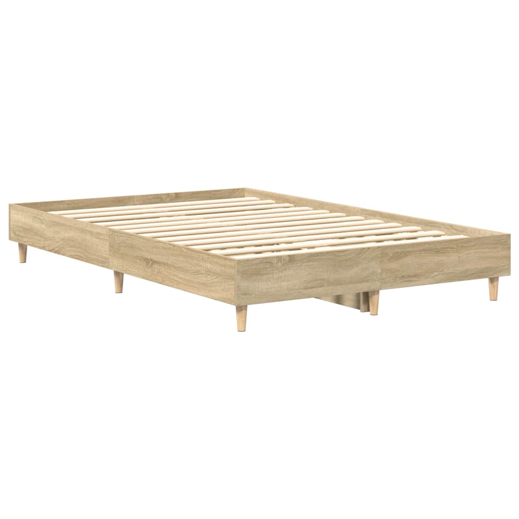 Bed frame without mattress Sonoma oak 135x190 cm wood material