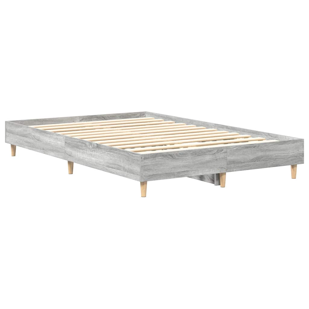 Bettgestell ohne Matratze Grau Sonoma 135x190 cm Holzwerkstoff