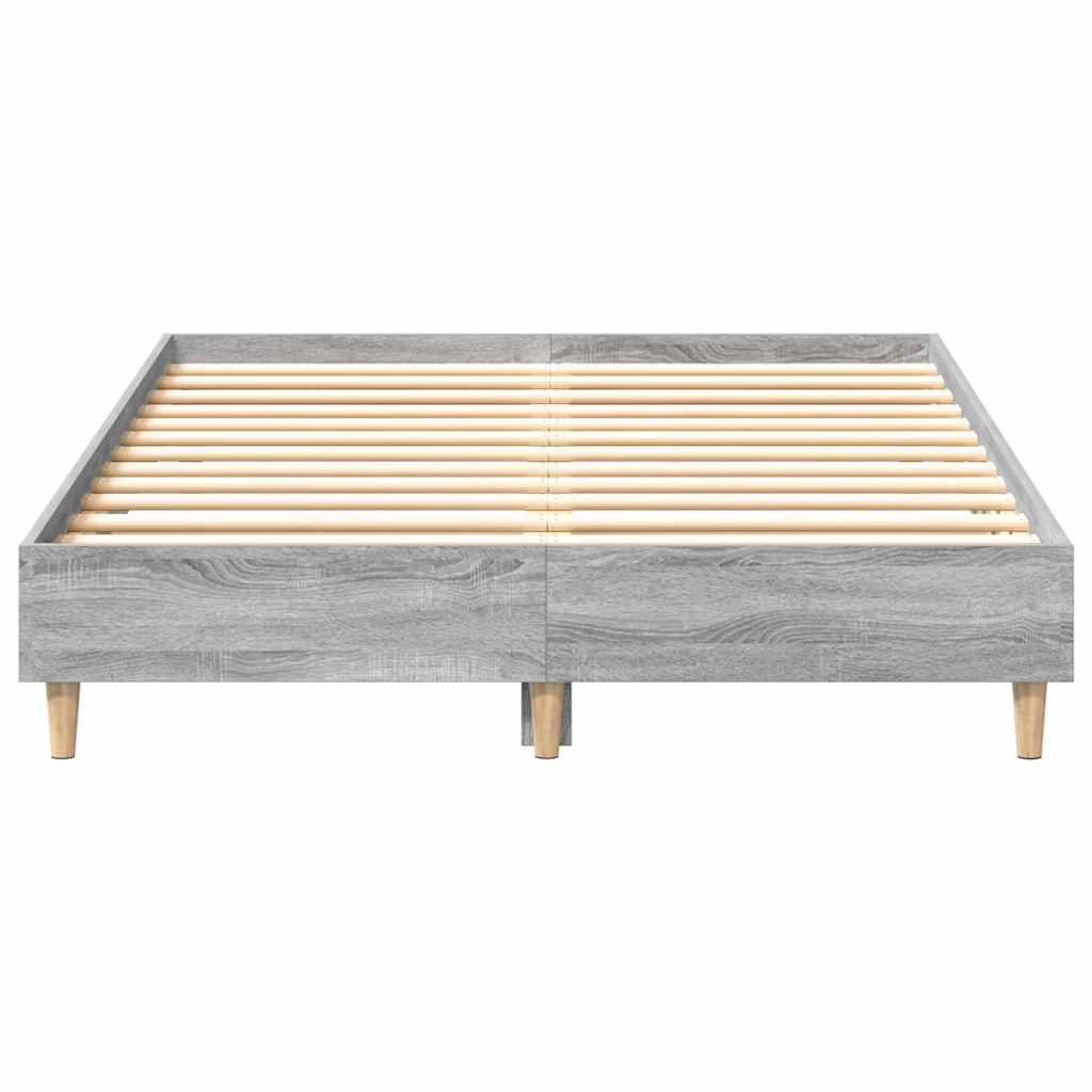 Bettgestell ohne Matratze Grau Sonoma 135x190 cm Holzwerkstoff