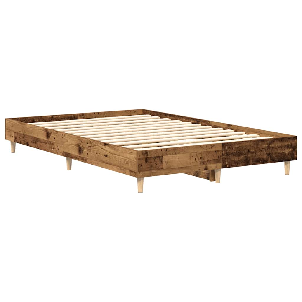 Bed frame without mattress old wood look 120x190cm wood material