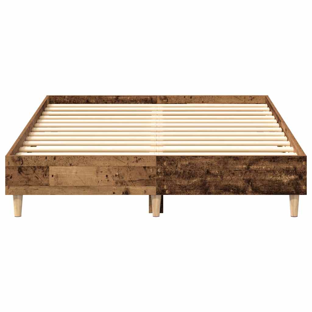 Bed frame without mattress old wood look 120x190cm wood material