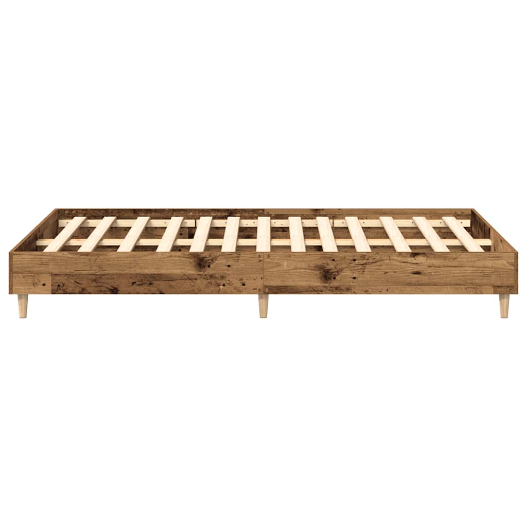 Bed frame without mattress old wood look 120x190cm wood material