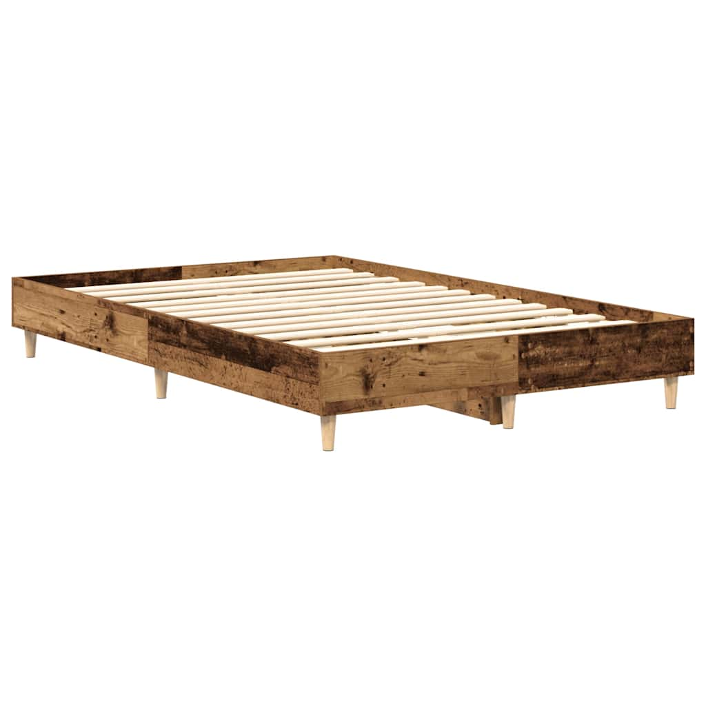 Bed frame without mattress old wood look 120x190cm wood material